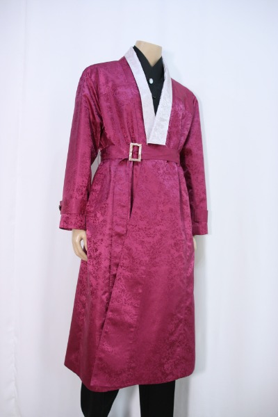 [Rendering] Coated trench coat Single item - Hanbok fabric Purple