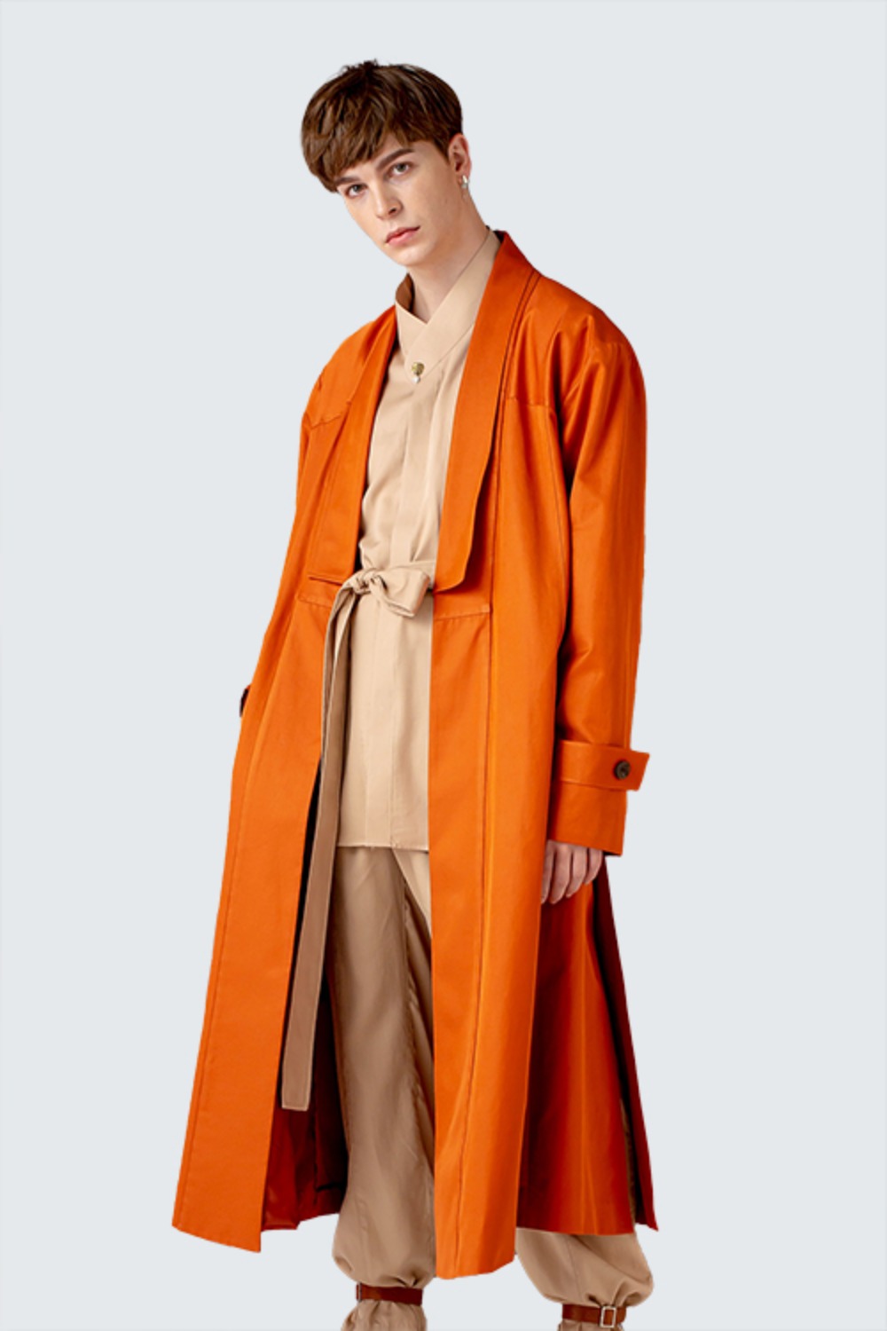 modern coated trench coat