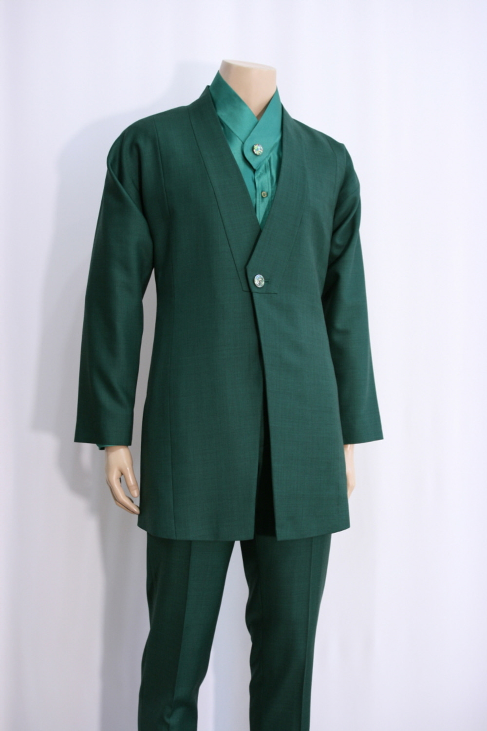 [Rental] Green Facing Collar Hanbok Suit Setup