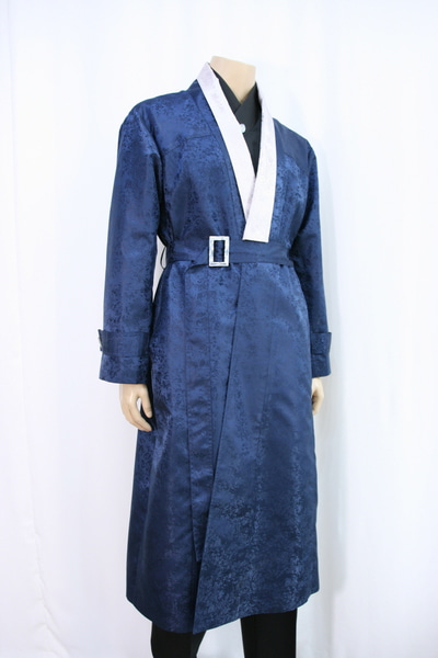 [Rental] Coated Trench Coat Single - Hanbok Fabric Jinparang