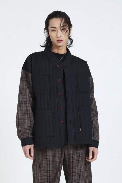 Dangko collar double-sided quilted work jacket