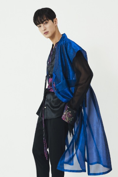 [Rental] Sleeveless Cheollik Blue - Hanbok Fabric