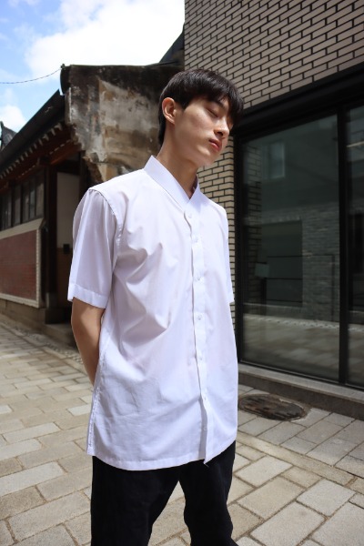 Summer Cool Collar Shirt - White