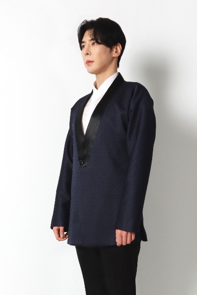 Baroque Short Hanbok Tuxedo - Navy